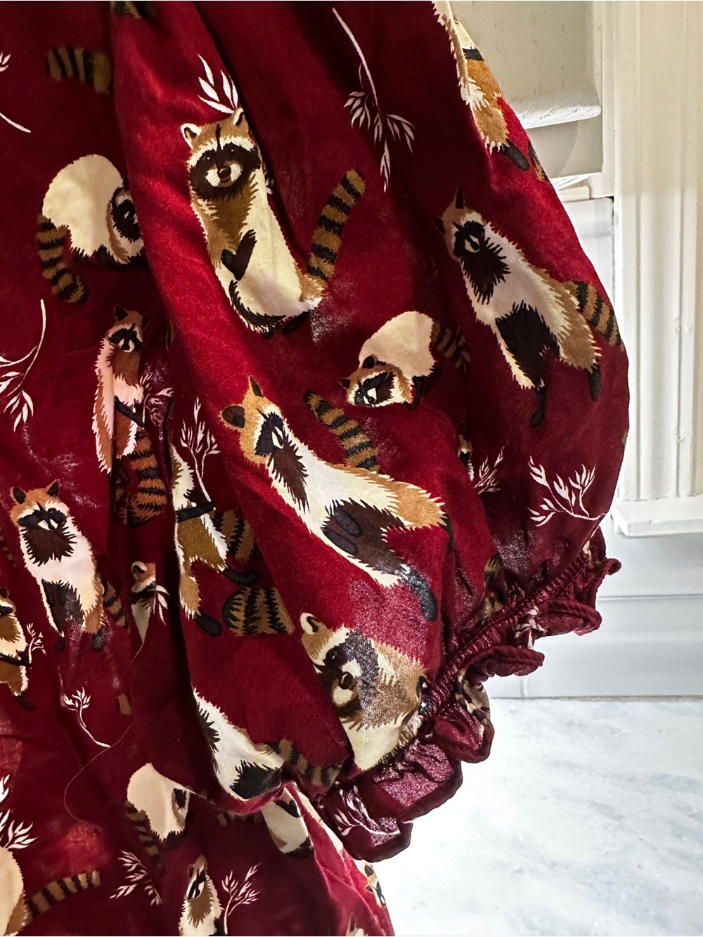 ModCloth Burgundy Raccoon Print Button-Up - Picture 5 of 5